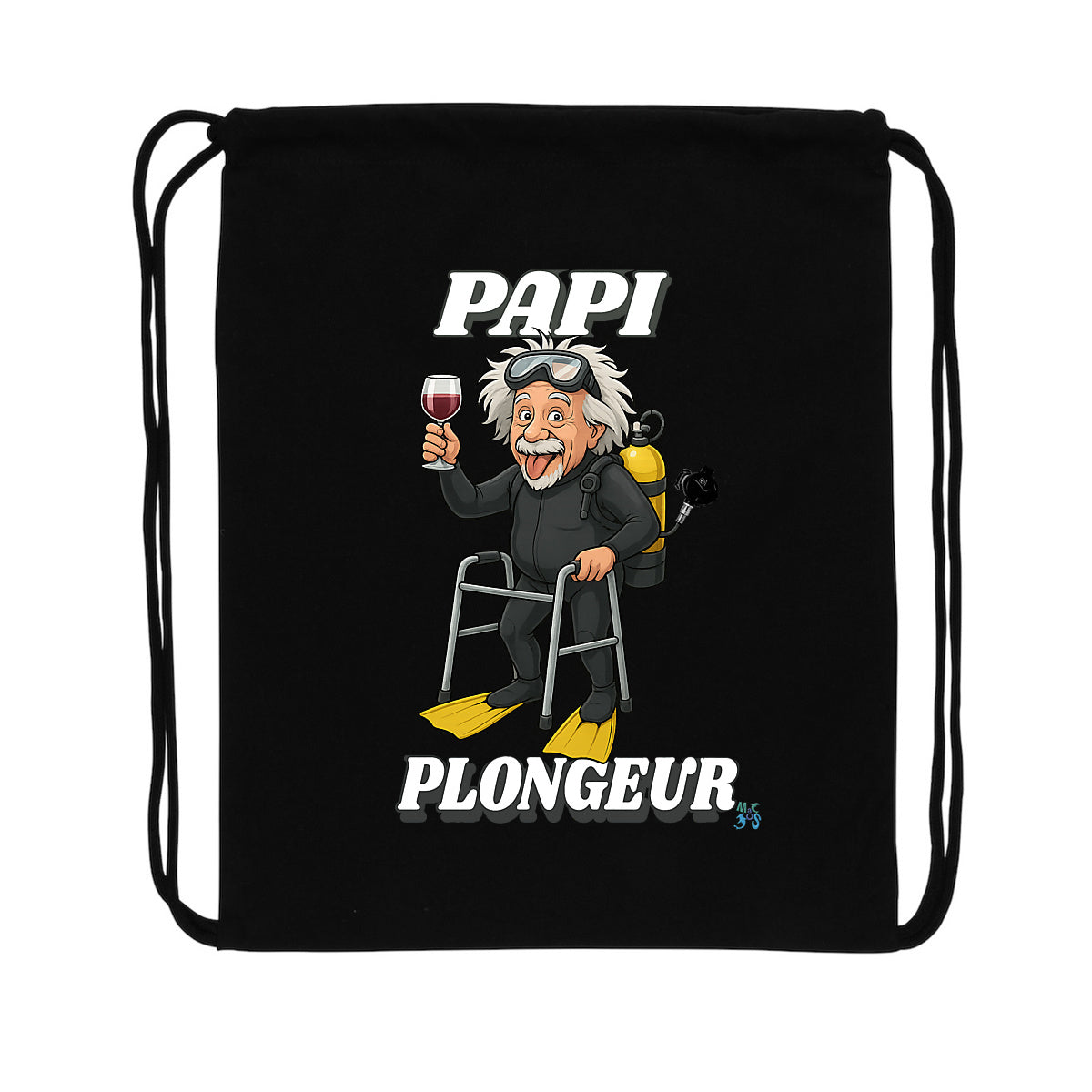 Sac à dos à cordelettes recyclé PAPI plongeur - face_2