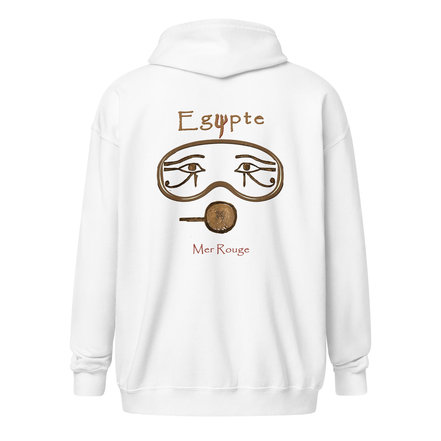 Sweat a capuche unisexe fermeture eclair MacJos Masque egyptien Mer Rouge