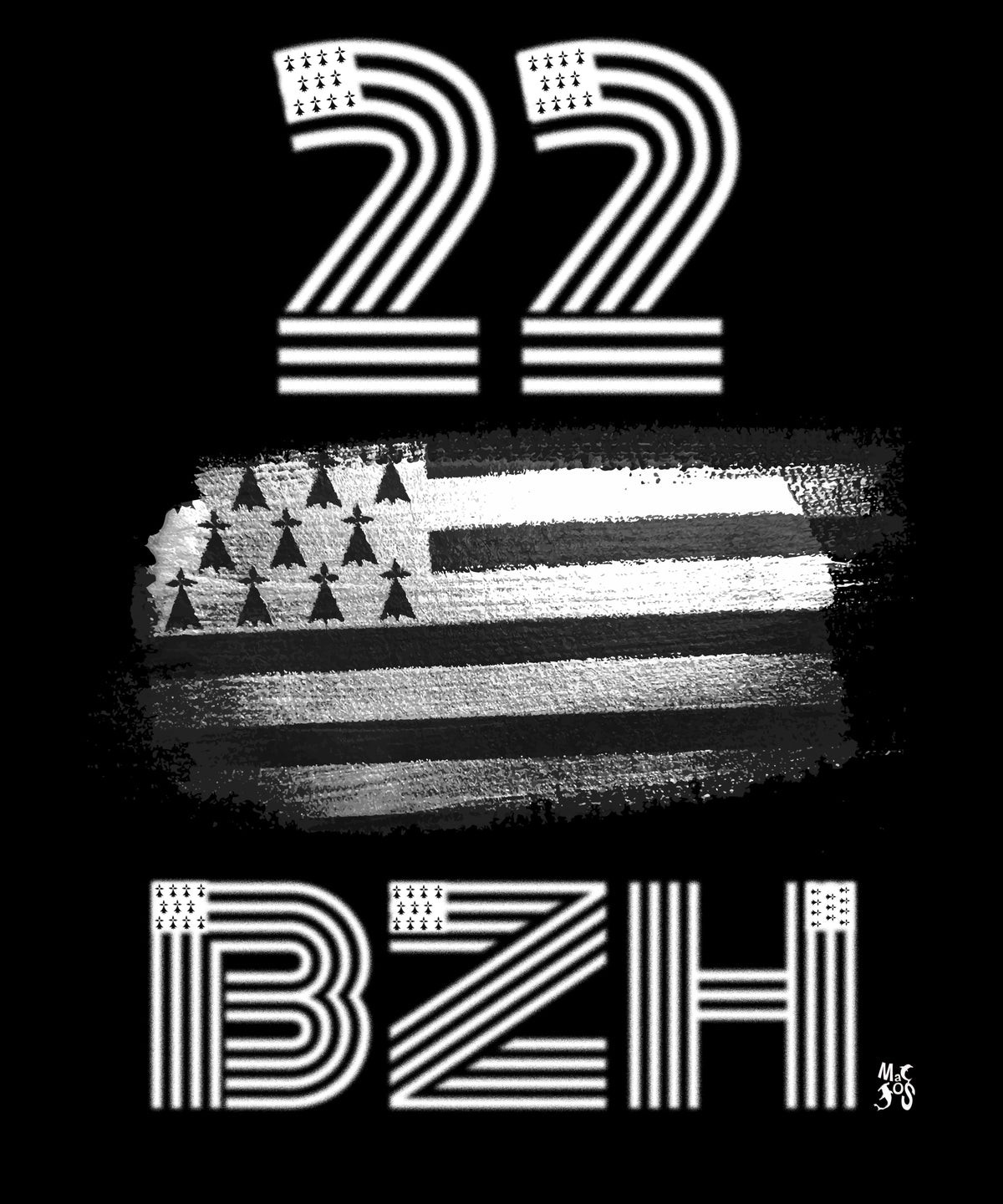 BZH-teeshirt Manches longues Département Breton 22