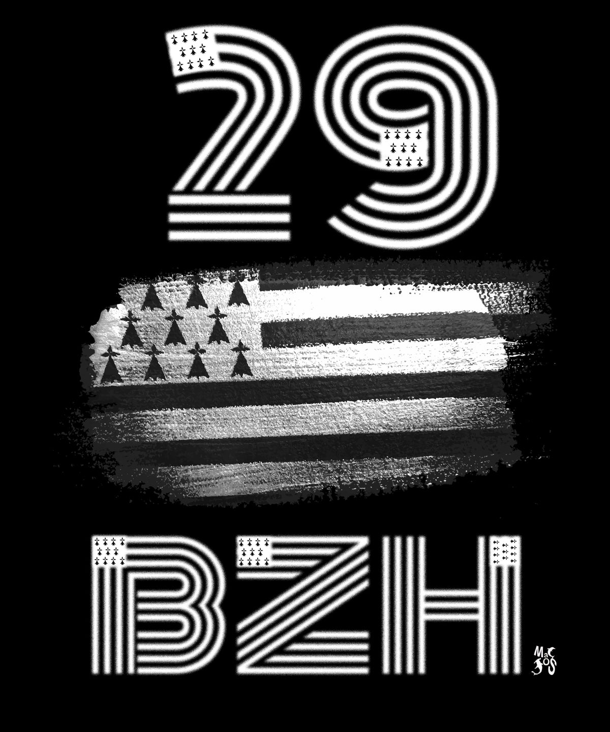 BZH-Sweat-shirt Breton département 29 100% bio MacJos