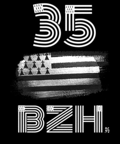BZH-teeshirt manches longues breton 100% bio numéro département 35 Bretagne