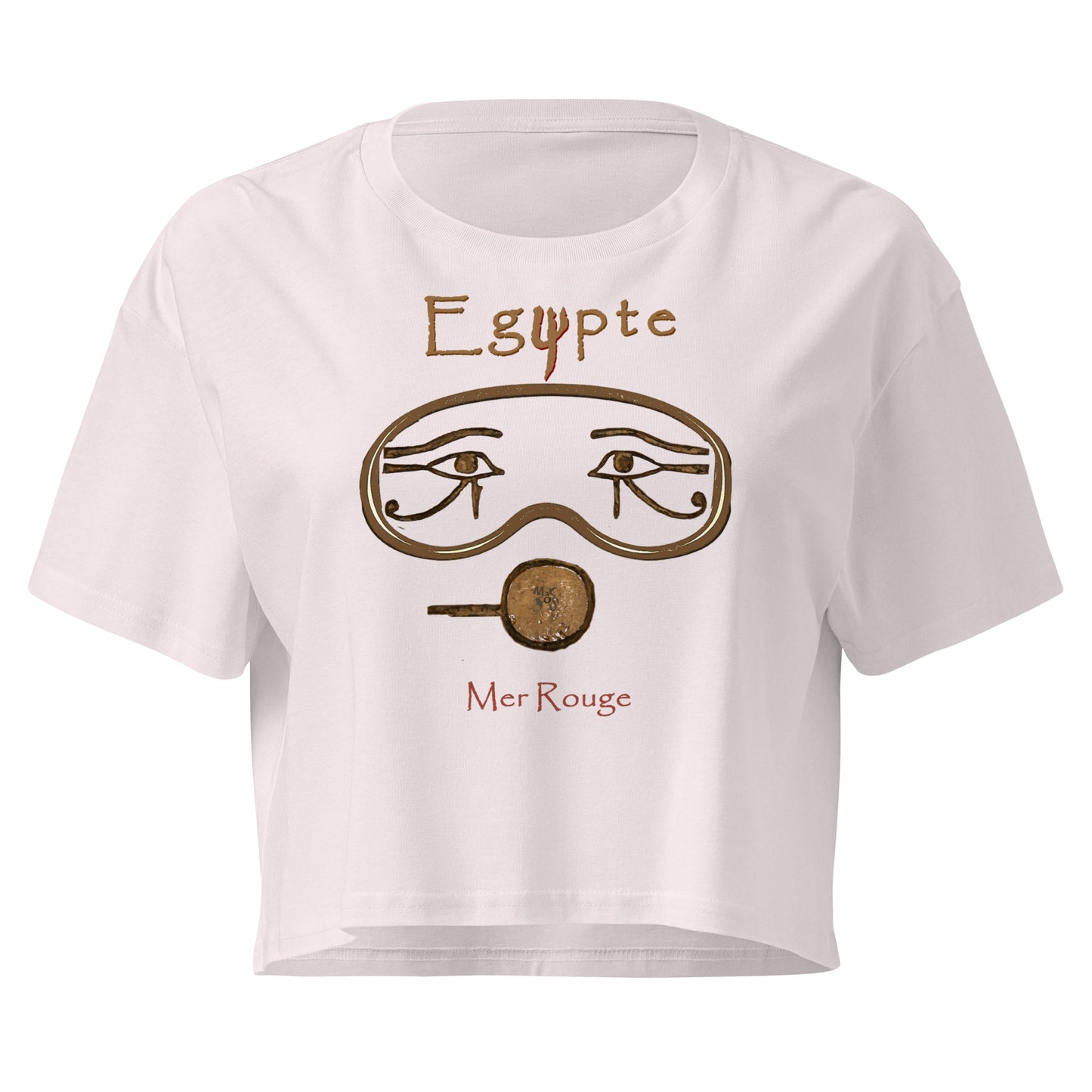 Crop Top blanc MacJos plongée egypte antique – Masque egyptien Mer Rouge