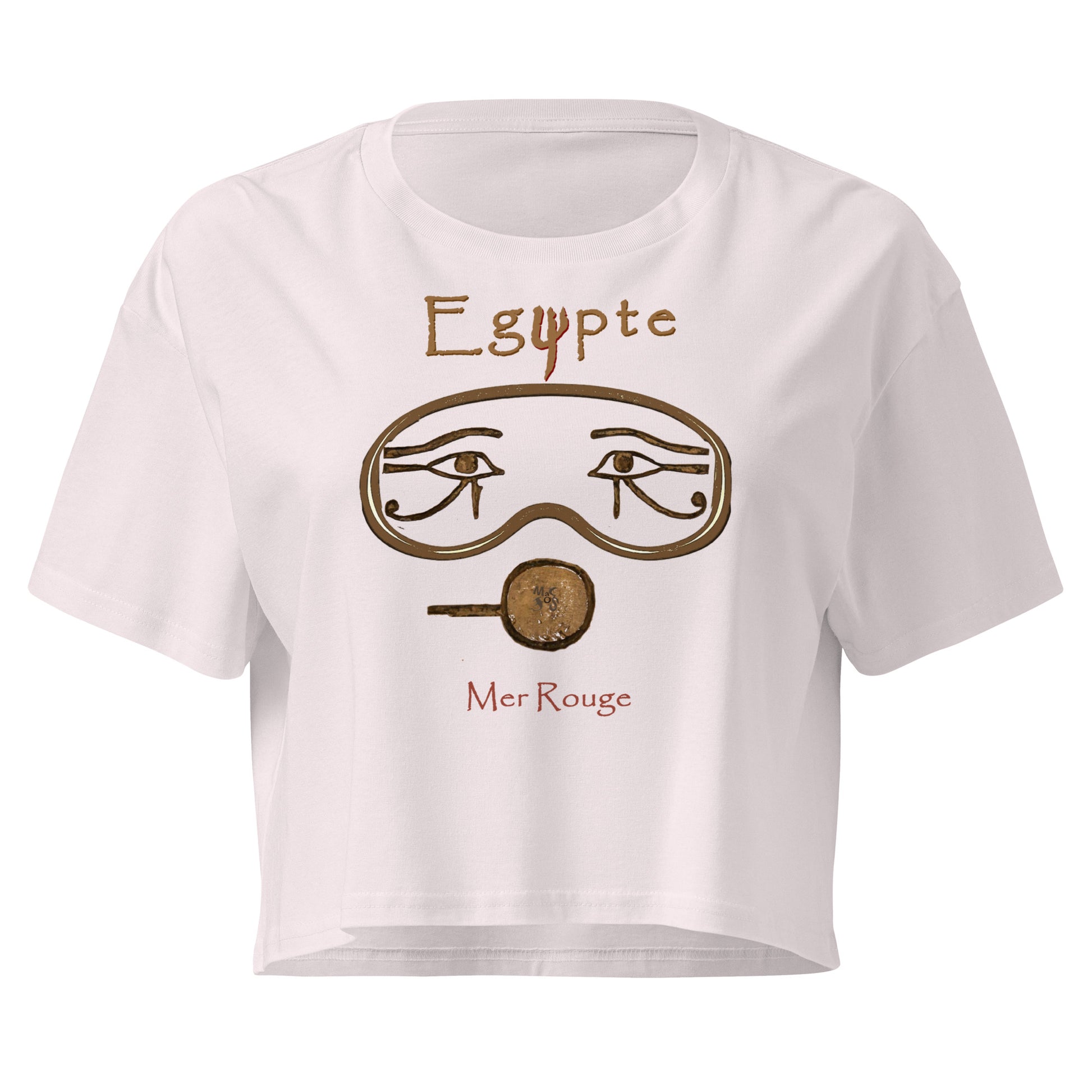 Crop Top blanc MacJos plongée egypte antique – Masque egyptien Mer Rouge