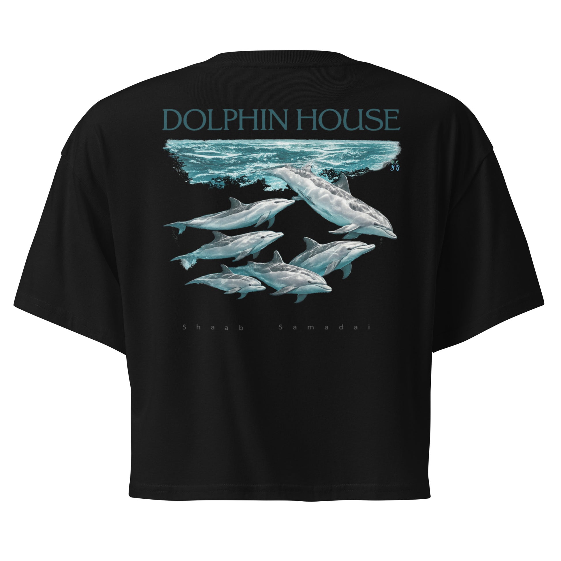 Crop top noir MacJos Dolphin House