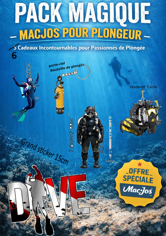PACK MAGIQUE MacJos POUR PLONGEUR : 6 cadeaux