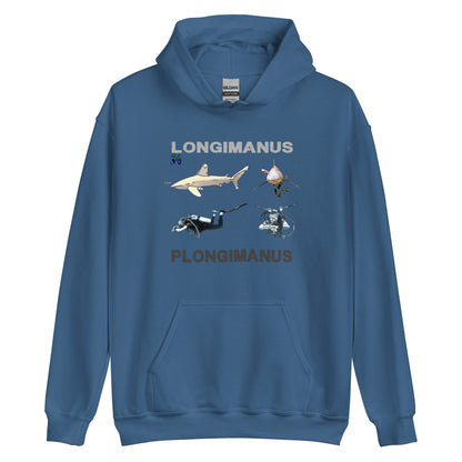 Sweat a capuche  MacJos plongée Requin LONGIMANUS  PLONGIMANUS