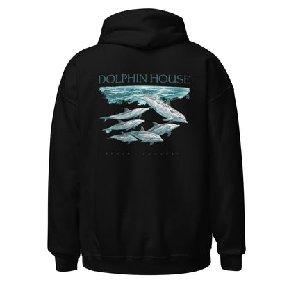 Sweat à capuche noir MacJos dauphins Mer Rouge