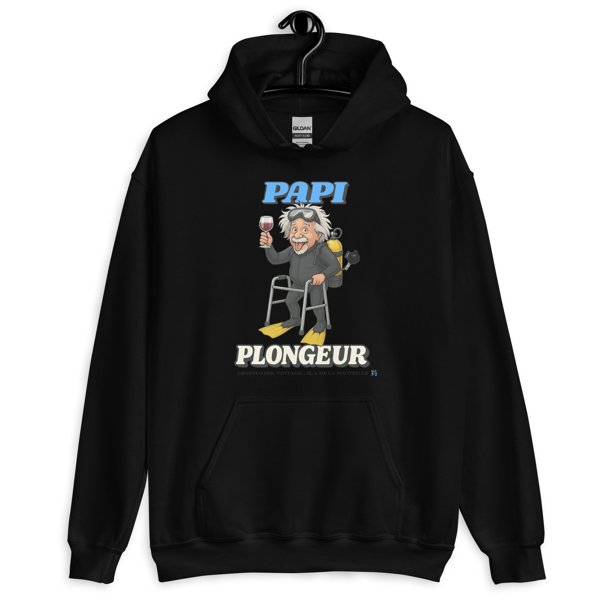 Sweat à capuche MacJos Papi Plongeur Legendaire – plongee humour