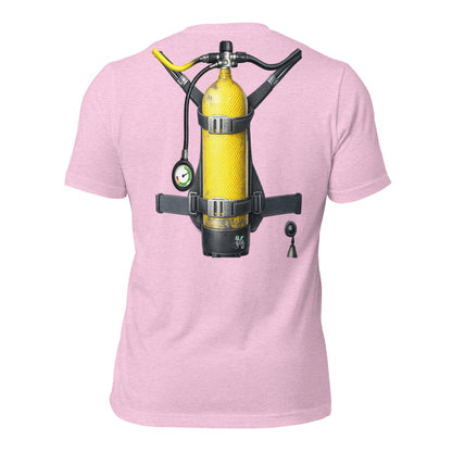 T-shirt femme MacJos plongée trompe-l’œil Bouteille dans le dos