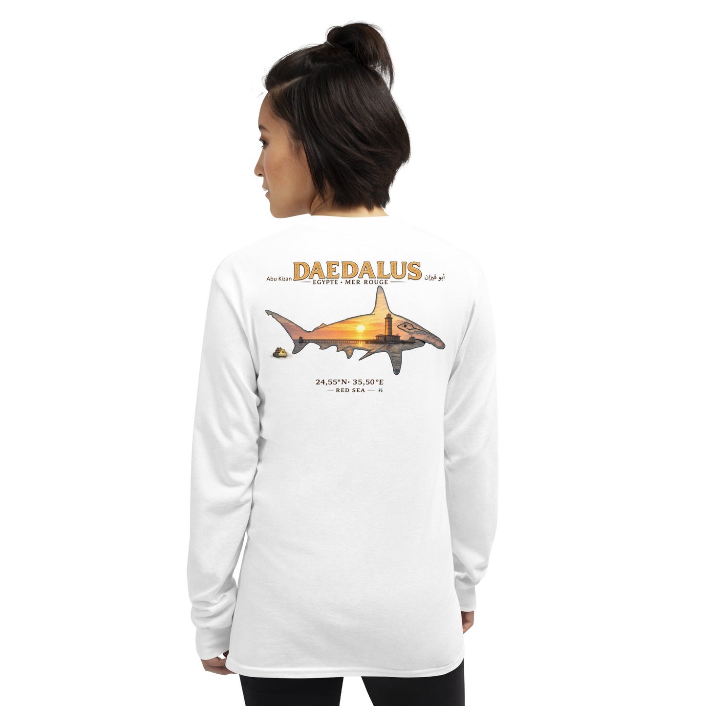T-shirt à manches longues MacJos Daedalus Reef – Requin marteau & phare