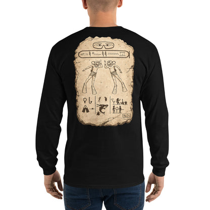 T-shirt manches longues noir MacJos Hieroglyphes Plongee egypte