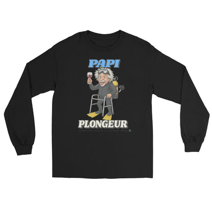 T-shirt à manches longues noir pour homme MacJos Papi Plongeur