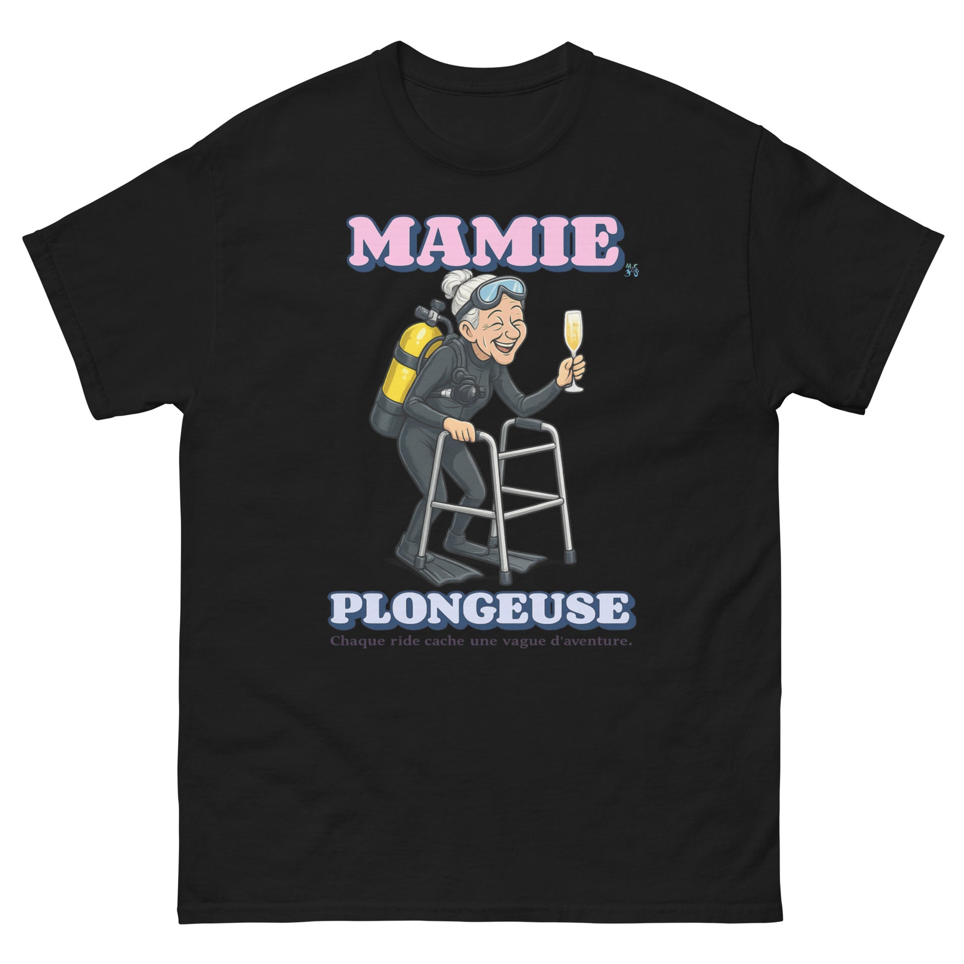 T-shirt noir MacJos Mamie Plongeuse