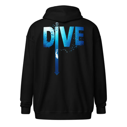 Sweat capuche zip plongée MacJos DIVE Flèche - plongée dans le bleu