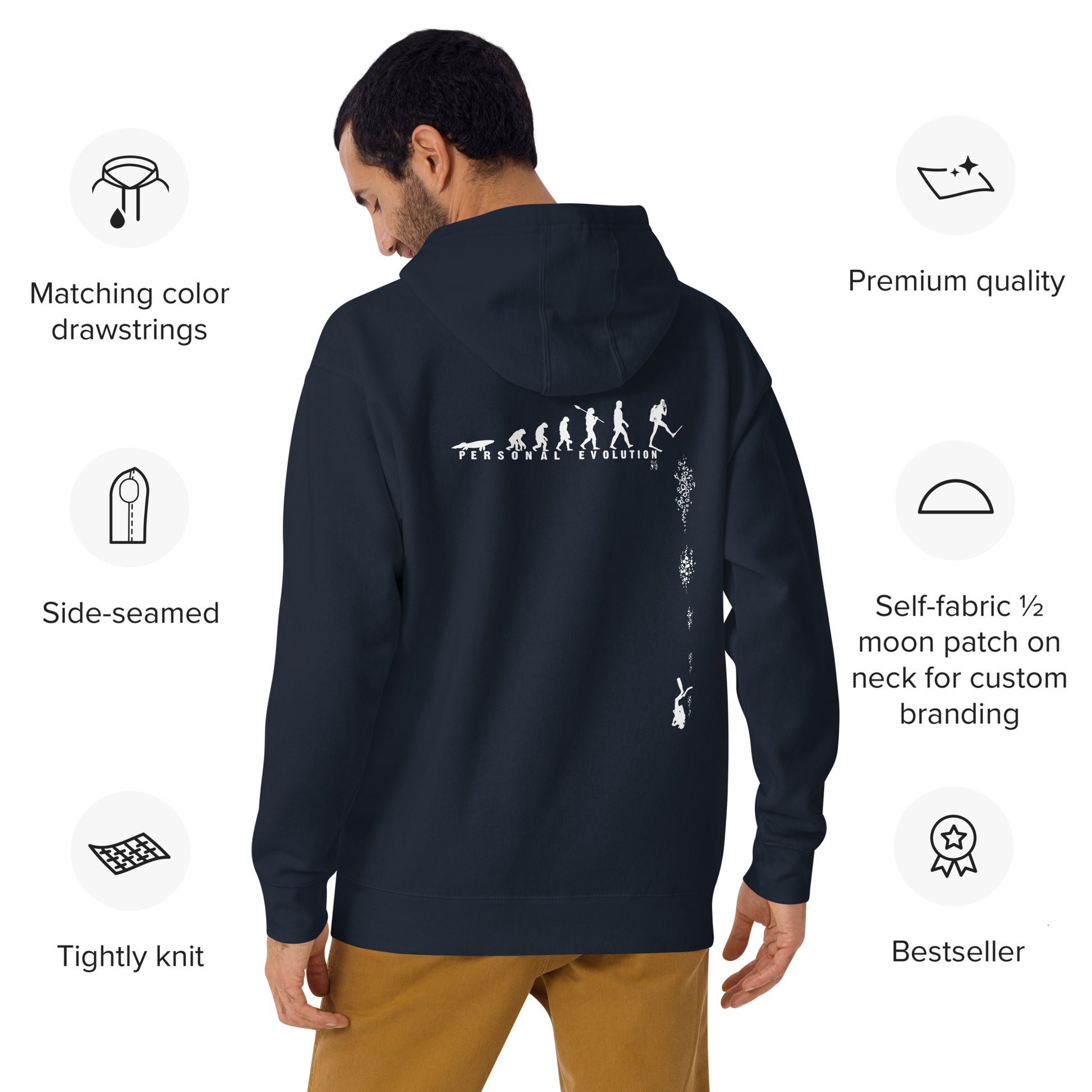 Sweat à capuche zip MacJos Évolution du plongeur