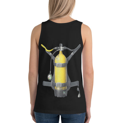 debardeur noir femme plongee trompe-l’oeil bouteille dans le dos | MacJos