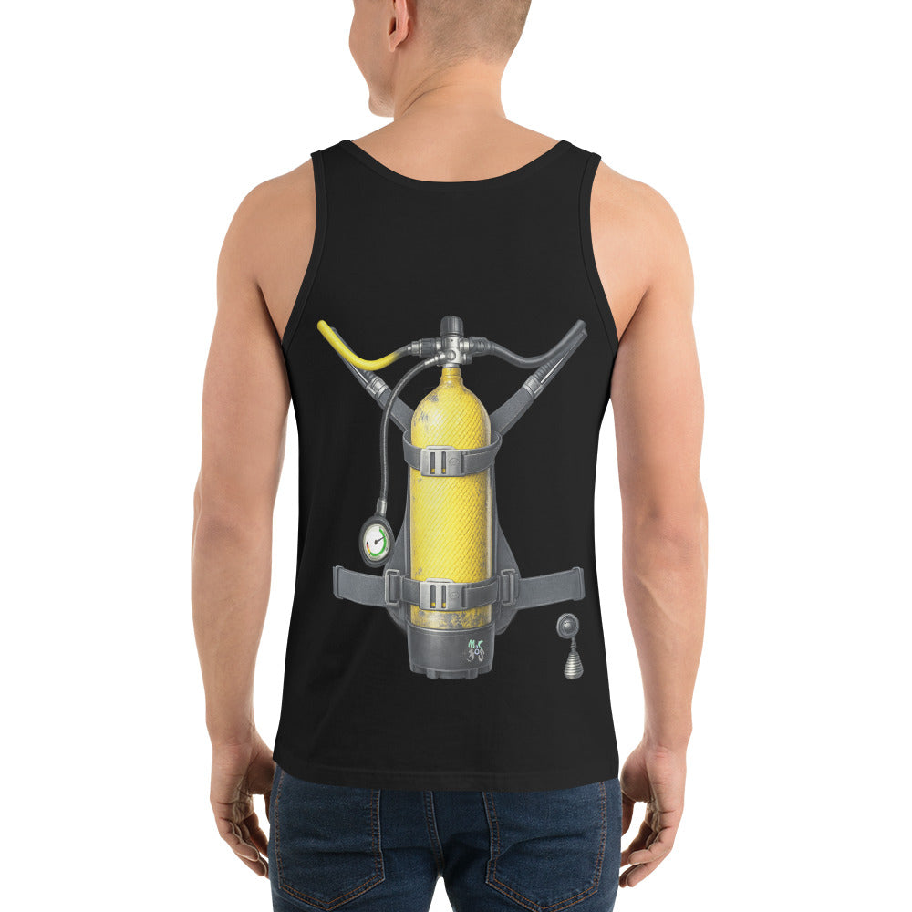 debardeur noir homme plongee trompe-l’oeil bouteille dans le dos | MacJos