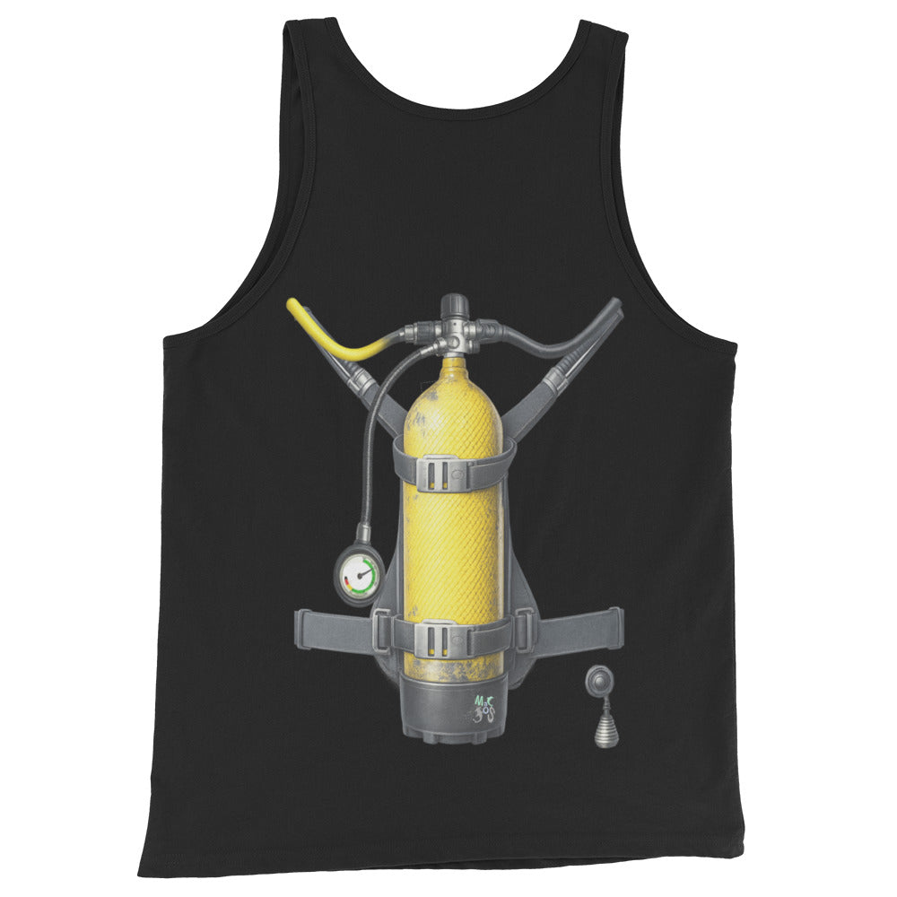 debardeur noir plongee trompe-l’oeil bouteille dans le dos | MacJos