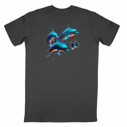 T-shirt Unisexe Classique MacJos 3 dauphins - dos_noir