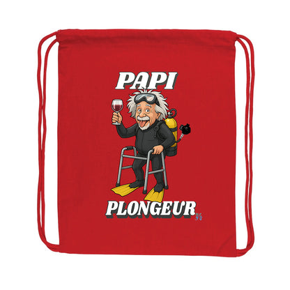 Sac à dos à cordelettes recyclé PAPI plongeur - face_0