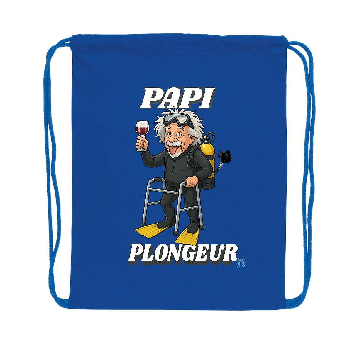 Sac à dos à cordelettes recyclé PAPI plongeur - face_1