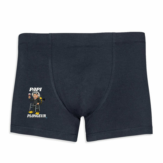 Boxer plongeur – "PAPI PLONGEUR" – Cadeau drôle pour passionnés de plongée  - face_1