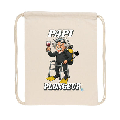 Sac à dos à cordelettes recyclé PAPI plongeur - face_3