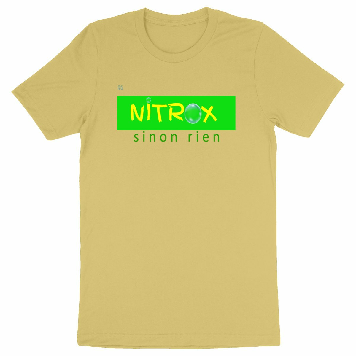 T-shirt plongée bio : Nitrox sinon rien - face_jaune