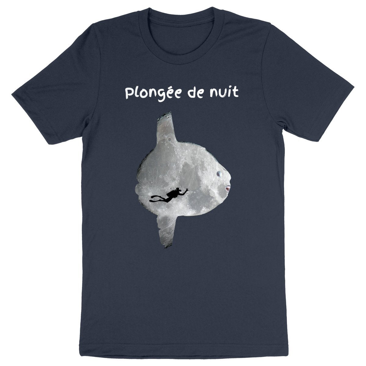 T-shirt plongée bio : Plongée de nuit sous poisson lune - face_marine