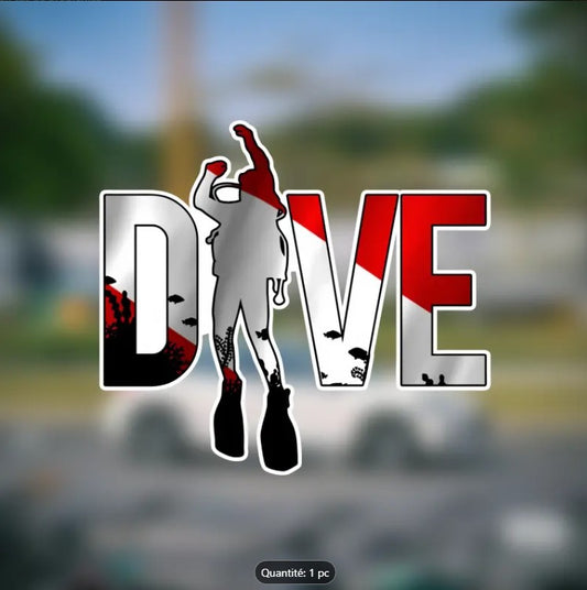 Autocollant MacJos en Vinyle : DIVE Plongeur