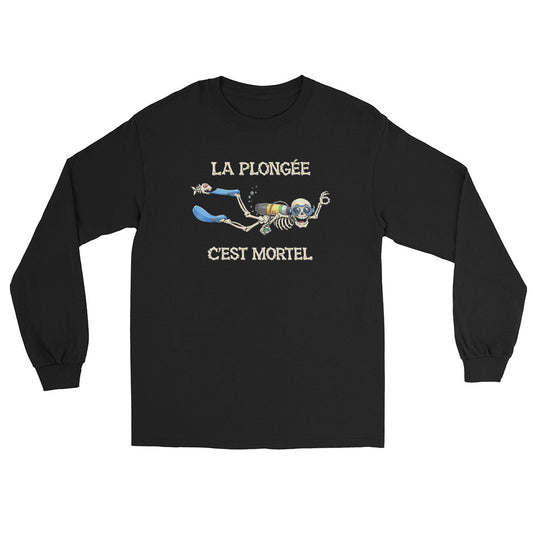 T-shirt manche longue Humour plongée MacJos – La plongée, c’est mortel