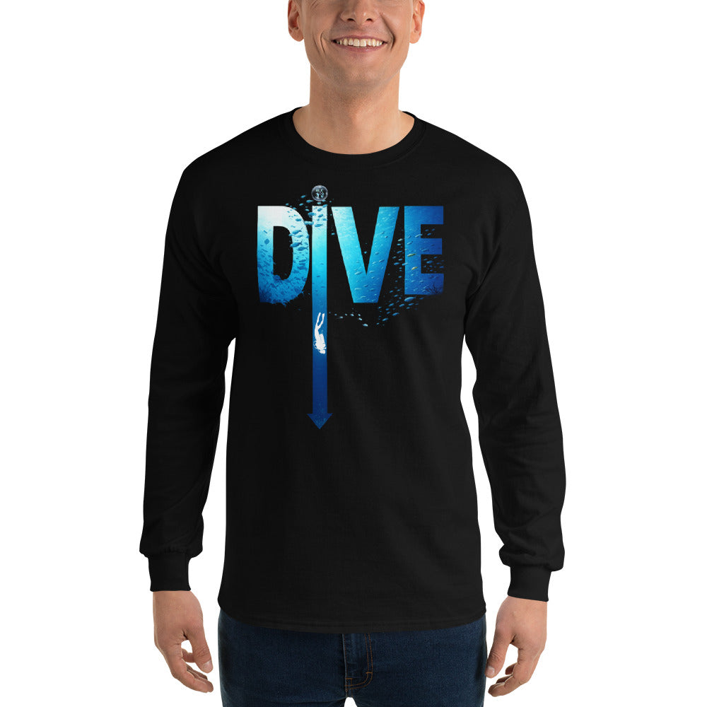 T-shirt manche longue MacJos DIVE Flèche - plongée dans le bleu