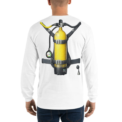 T-shirt manche longue homme plongée trompe-l’œil bouteille dans le dos | MacJos