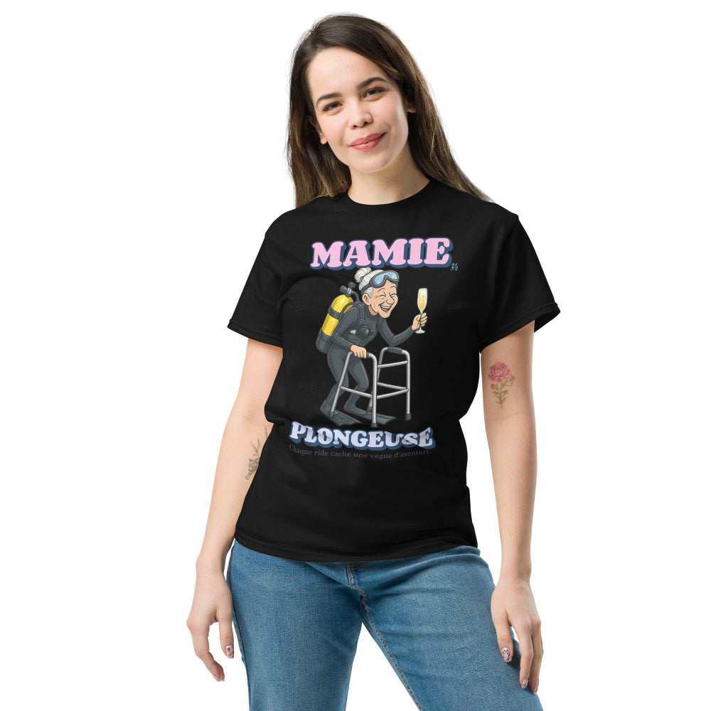 T-shirt plongée noir MacJos Mamie Plongeuse