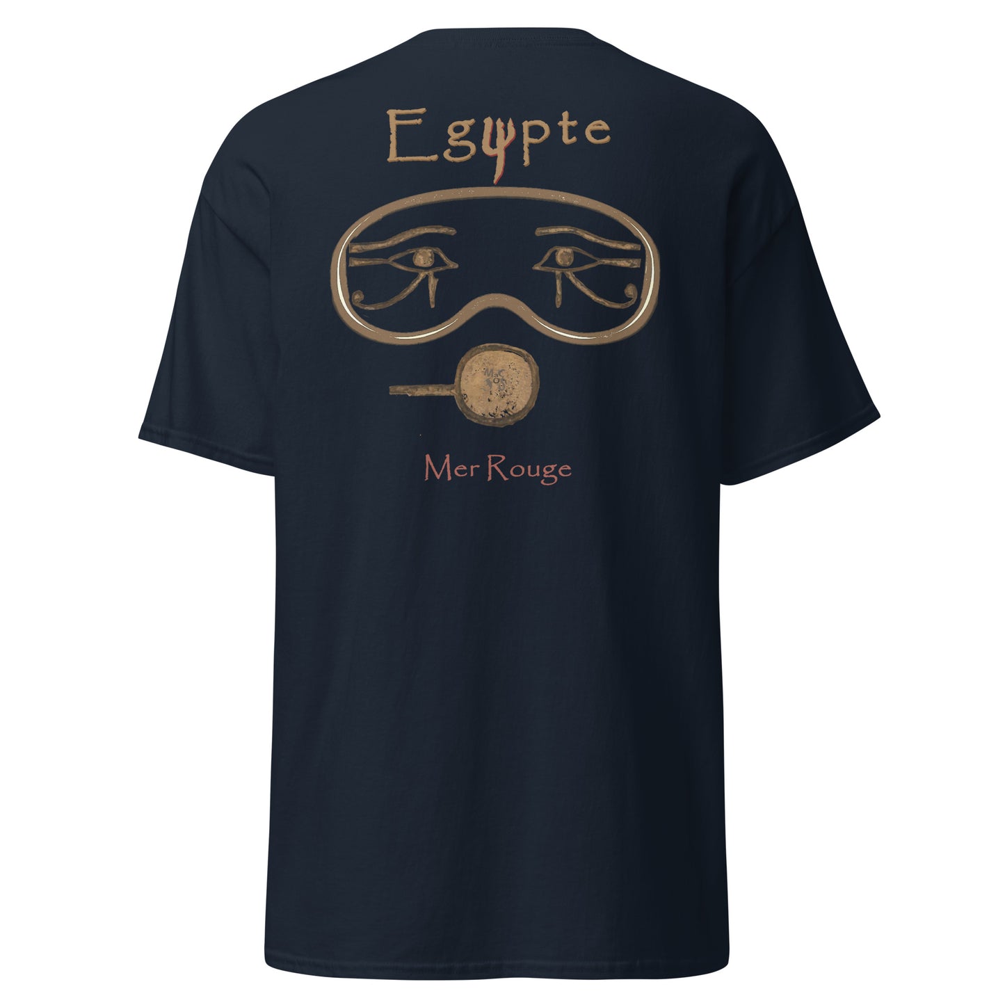 T-shirt bleu marine MacJos plongée egypte antique