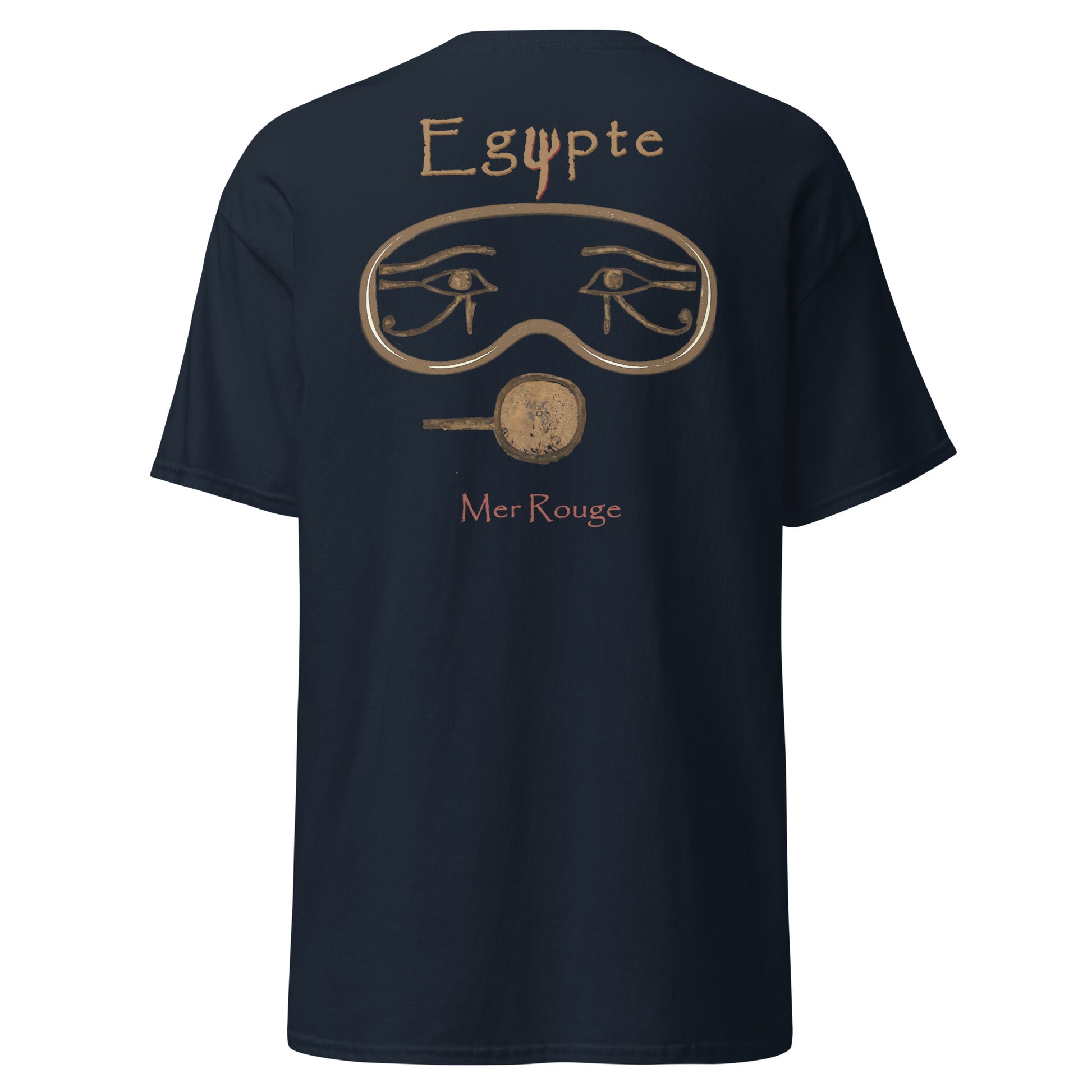 T-shirt bleu marine MacJos plongée egypte antique