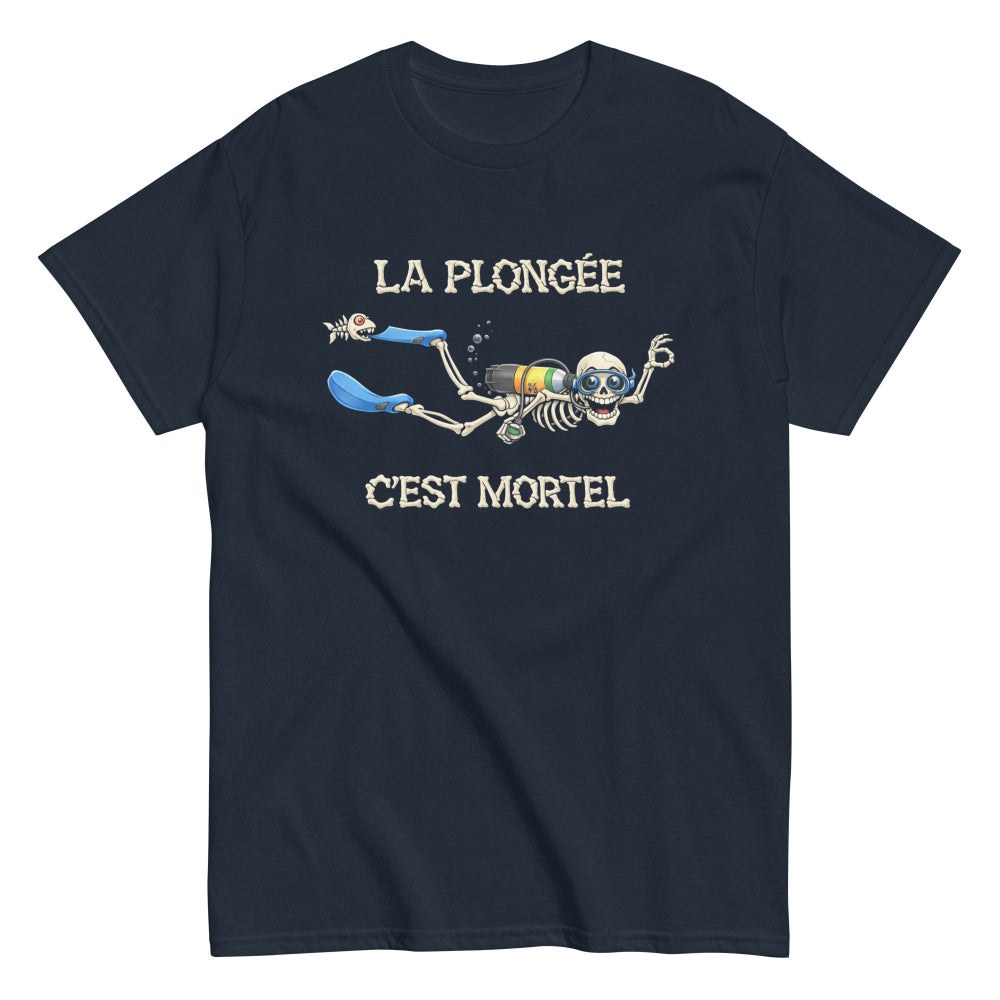 T-shirt Humour plongée MacJos – squelette plongeur