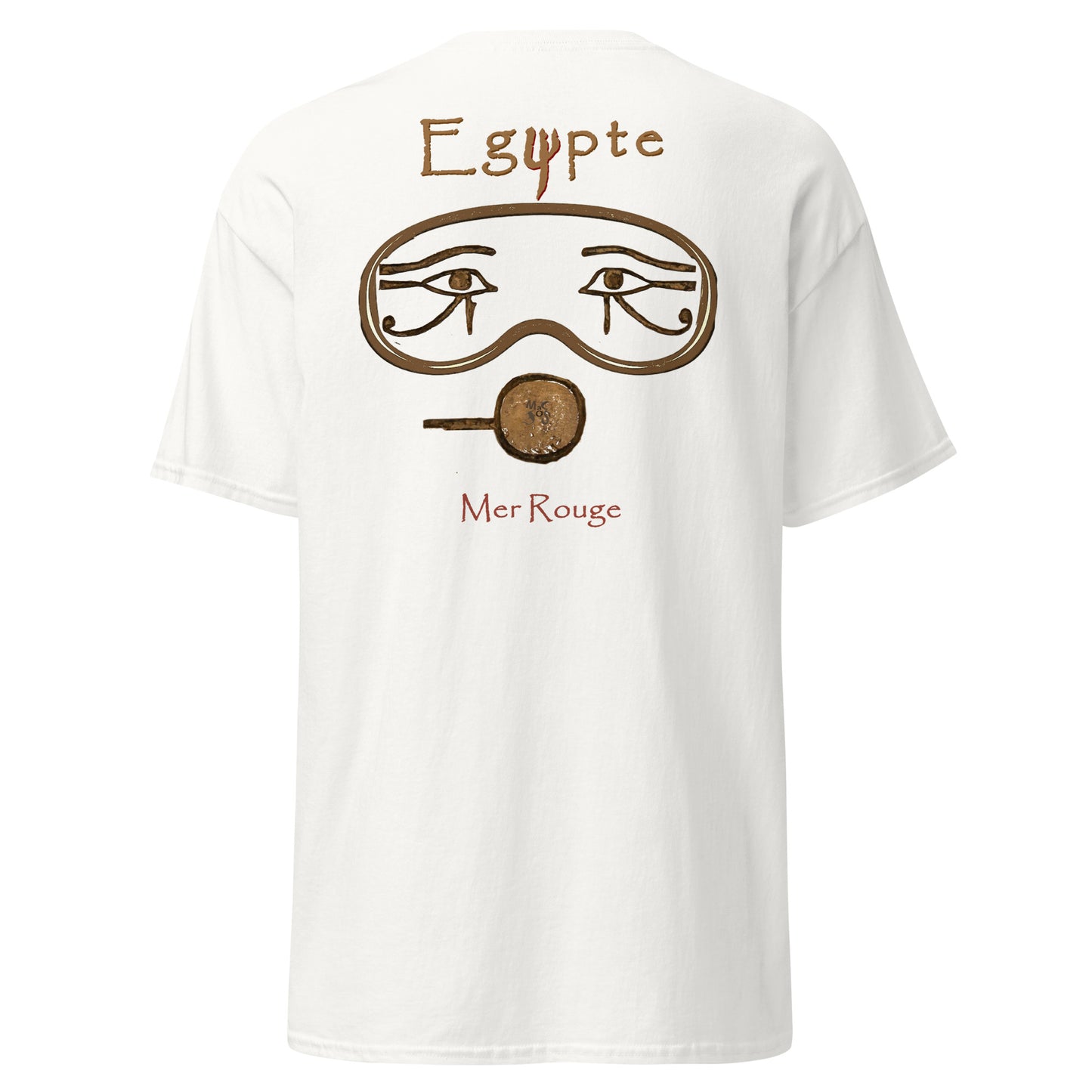 T-shirt blanc MacJos plongée egypte antique