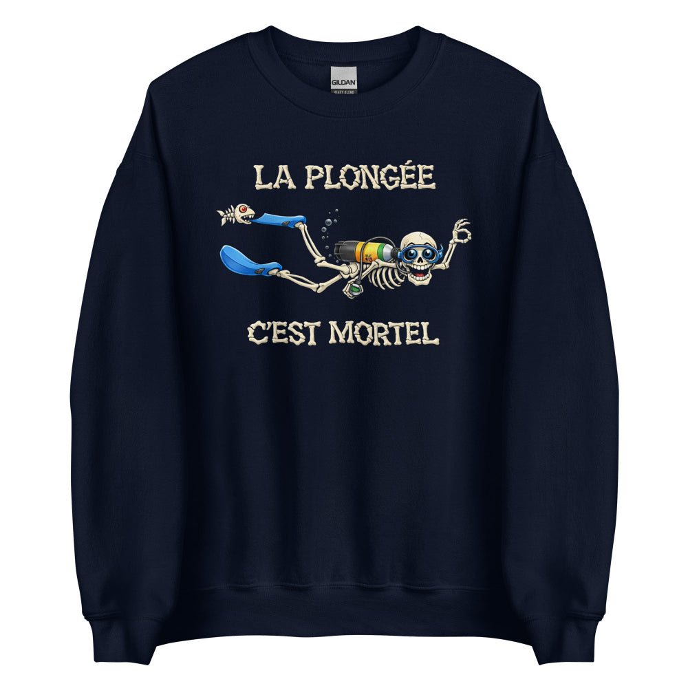 T-shirt manche longue Humour plongée MacJos – La plongée, c’est mortel