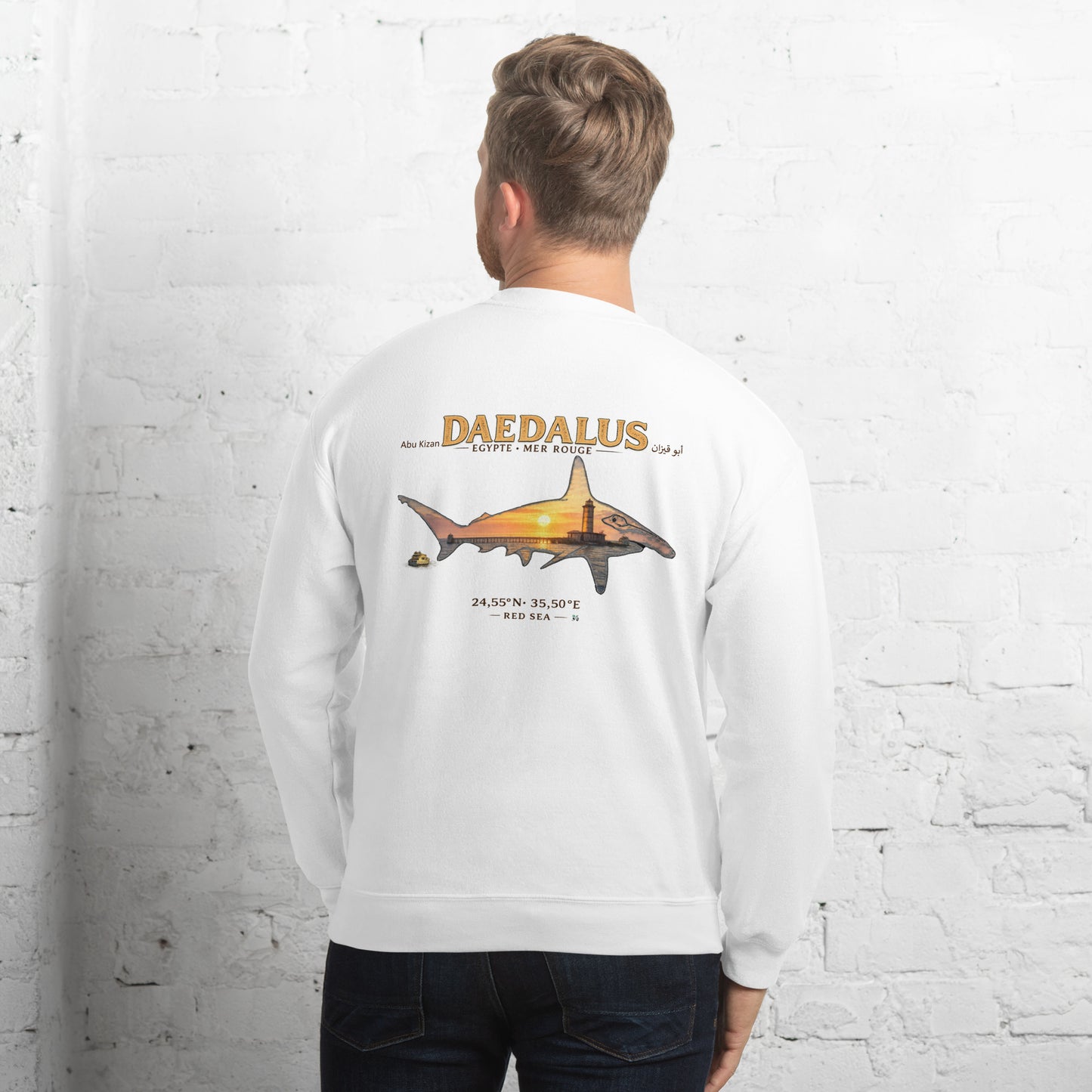 Sweat Unisexe MacJos Daedalus Reef – Requin marteau & phare