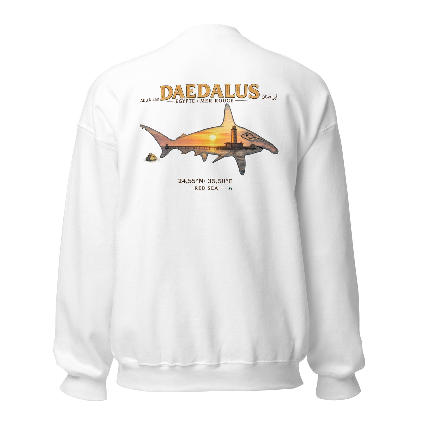 Sweat Unisexe MacJos Daedalus Reef – Requin marteau & phare