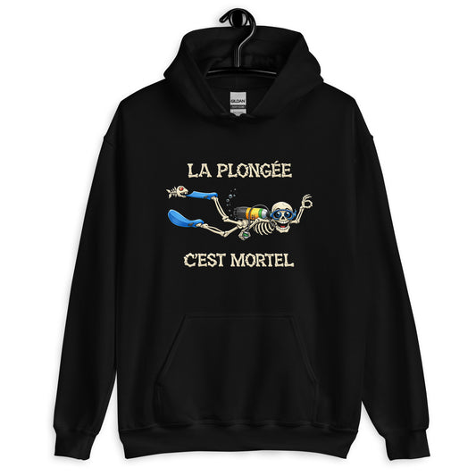 sweat capuche plongée Humour plongeur MacJos – La plongée, c’est mortel
