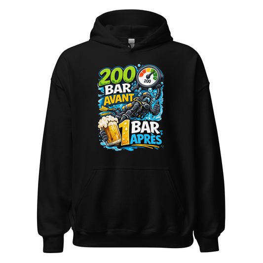 Sweat à capuche plongee MacJos, 200 Bar Avant, 1 Bar Après : Le Débrief du Plongeur 