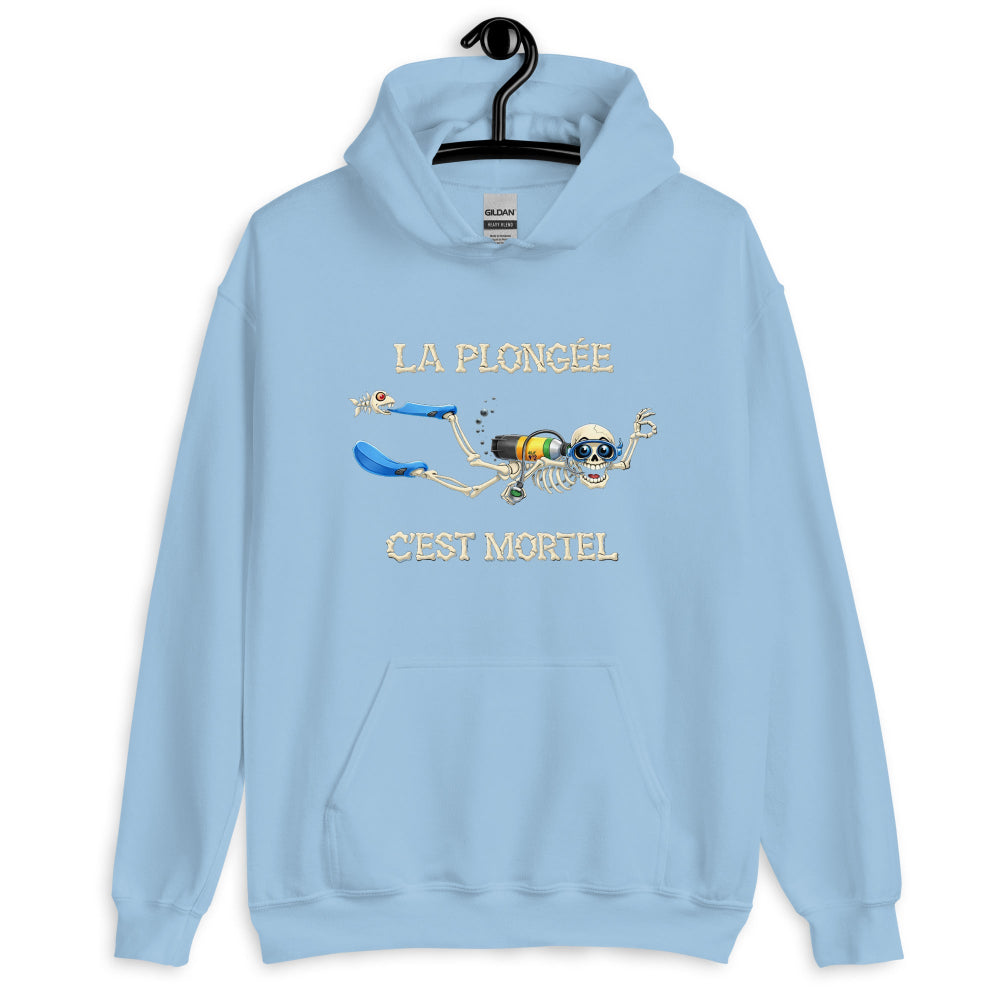 sweat capuche plongée Humour plongeur MacJos – La plongée, c’est mortel