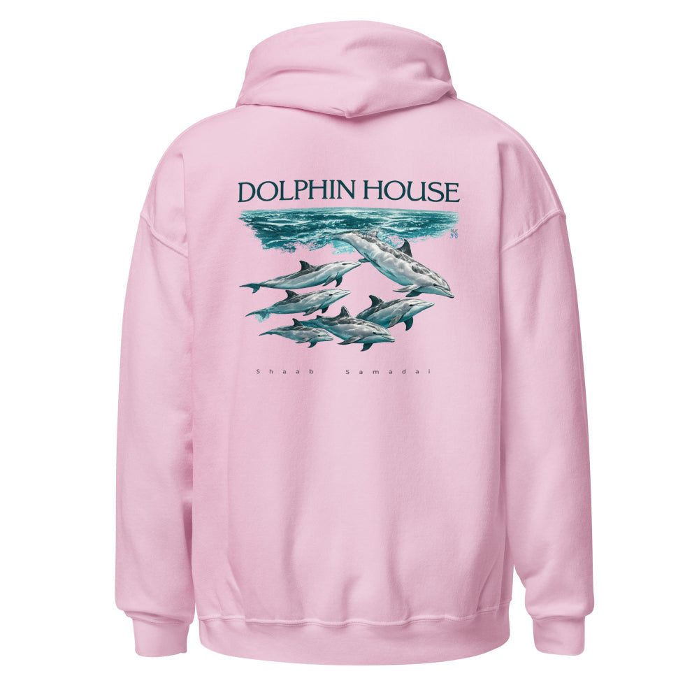 Sweat à capuche rose clair MacJos dauphins Mer Rouge