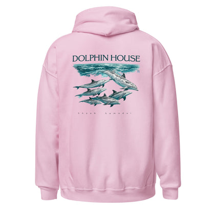 Sweat à capuche rose clair MacJos dauphins Mer Rouge