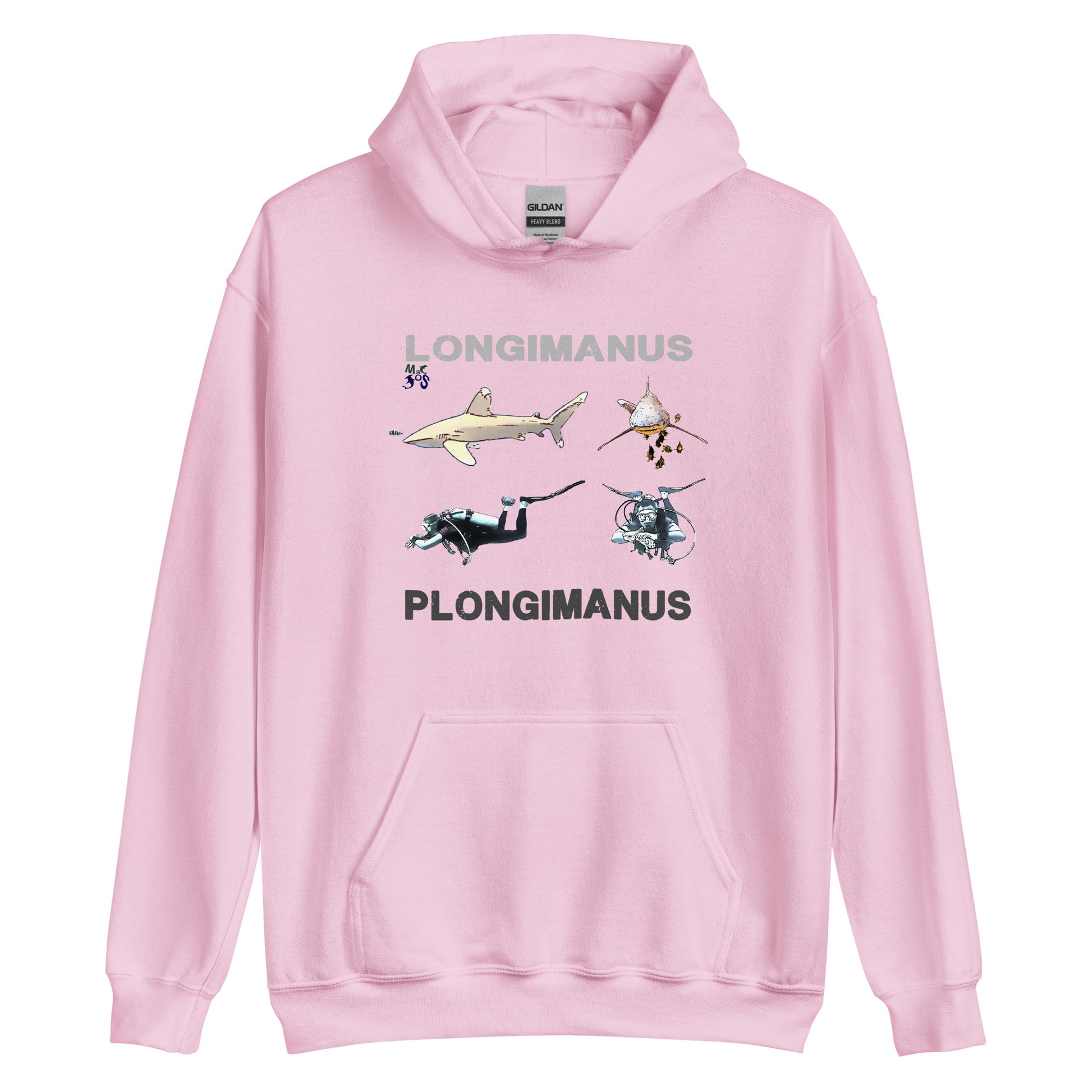 Sweat capuche plongeuse MacJos plongée Requin LONGIMANUS  PLONGIMANUS