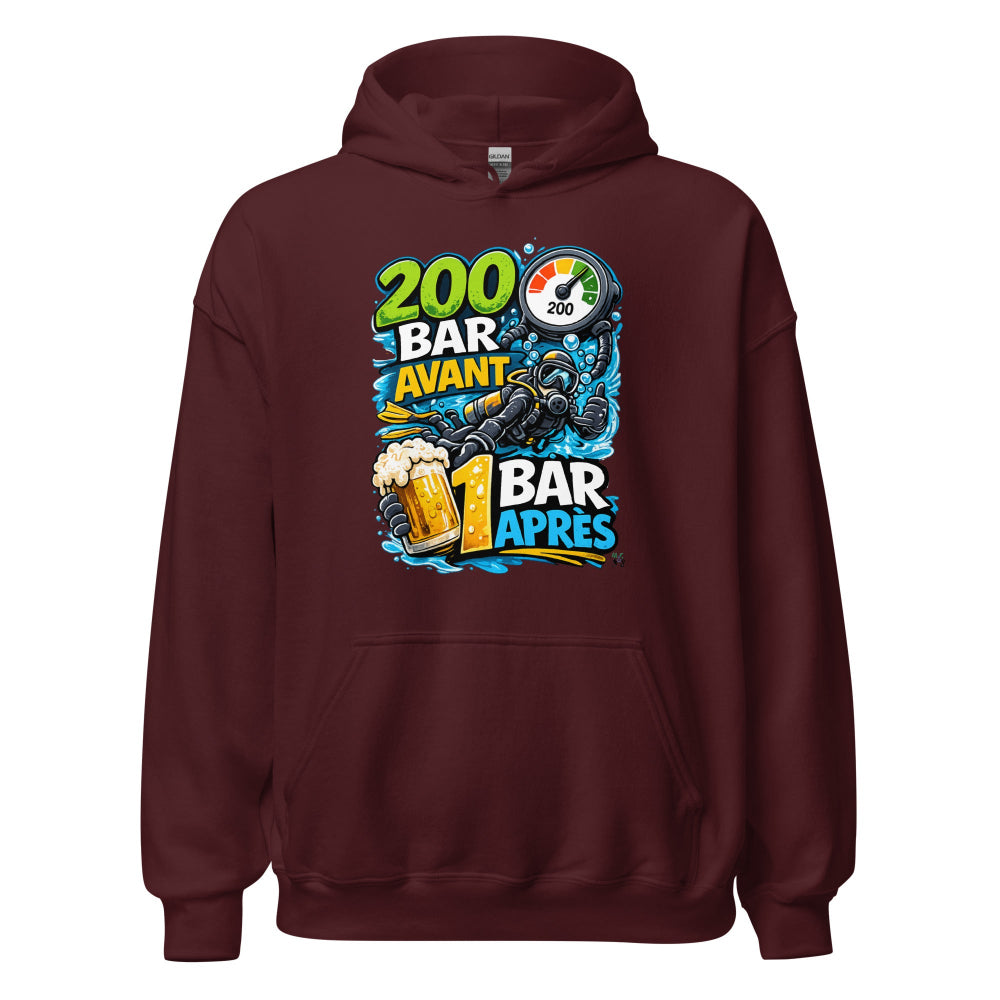 Sweat à capuche plongee MacJos, 200 Bar Avant, 1 Bar Après : Le Débrief du Plongeur 
