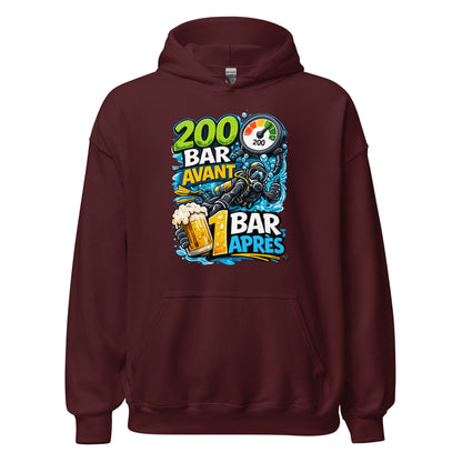 Sweat à capuche plongee MacJos, 200 Bar Avant, 1 Bar Après : Le Débrief du Plongeur 