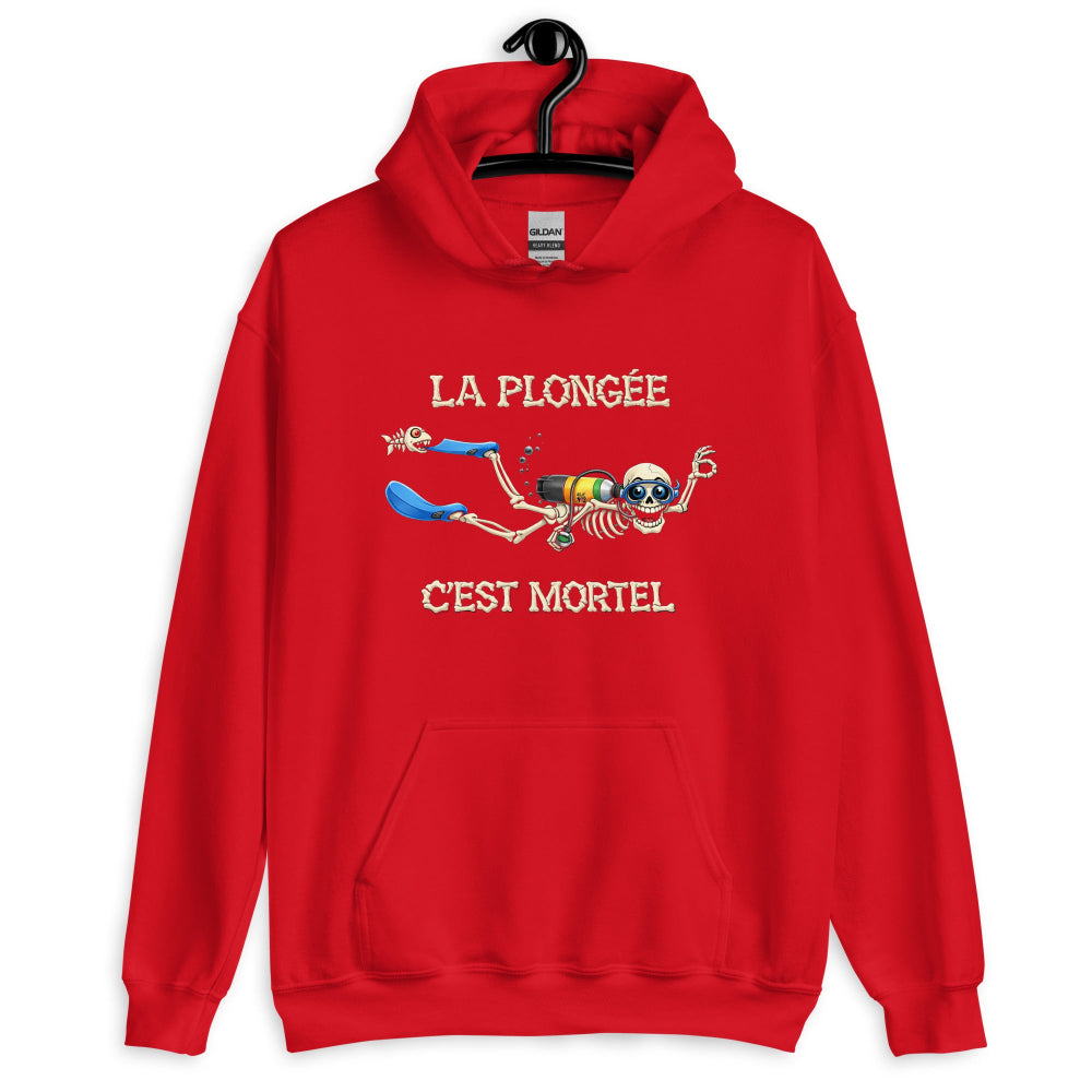 sweat capuche plongée Humour plongeur MacJos – La plongée, c’est mortel